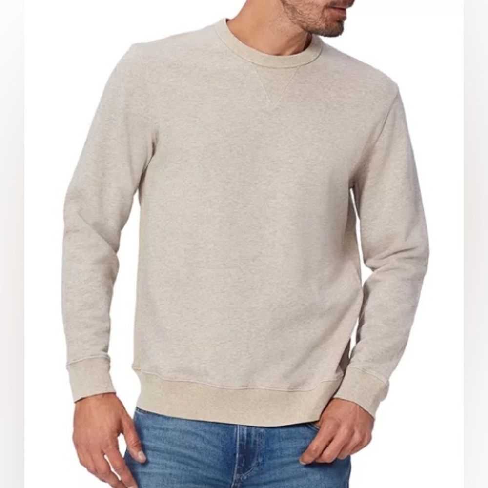 PAIGE Men's Brysen Crew Neck Sweatshirt Beige size Medium 100% Cotton‎
